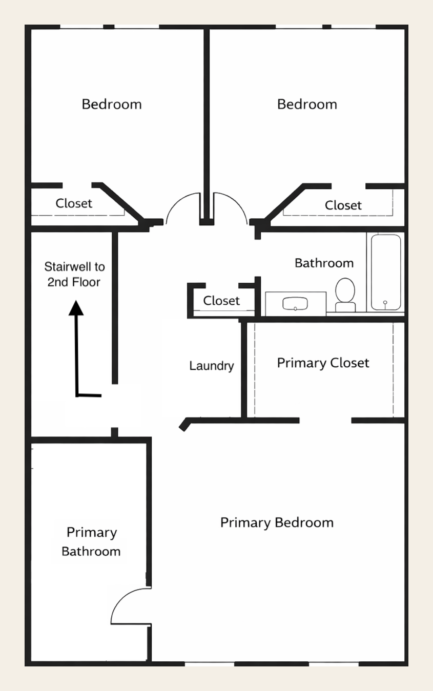 Third floor four-bedroom plan